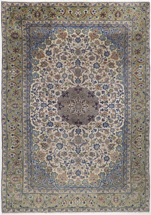 Original hand-knotted Persian carpet Isfahan Fine 400 X 280 Cm