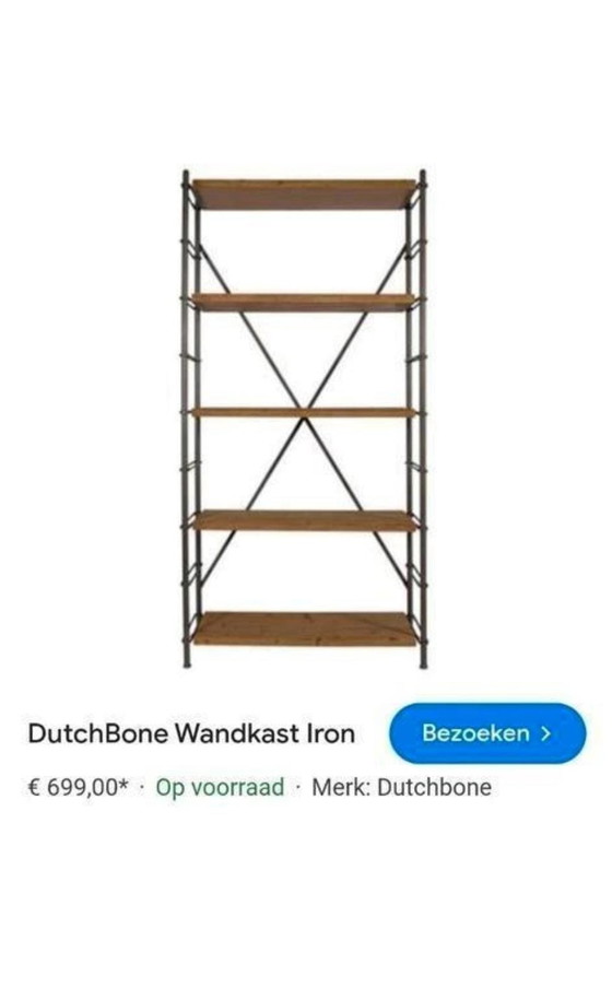 Image 1 of Dutchbone Industrial Wooden Bookcase