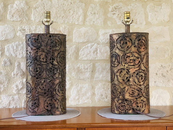 Image 1 of Brutalist Table Lamps by Irv Bramberg, 1960’s, Set of 2