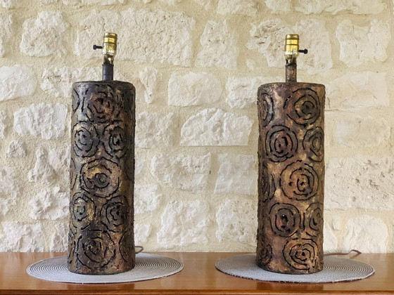 Image 1 of Brutalist Table Lamps by Irv Bramberg, 1960’s, Set of 2