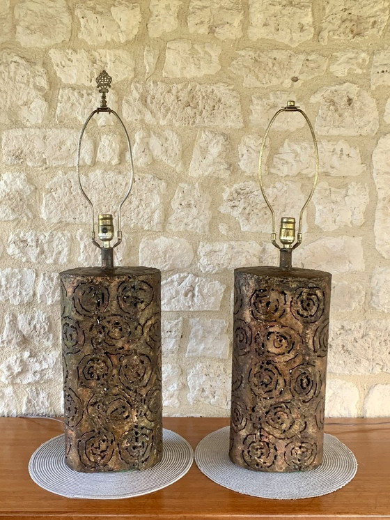 Image 1 of Brutalist Table Lamps by Irv Bramberg, 1960’s, Set of 2