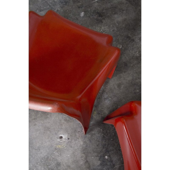 Image 1 of Pair of vintage red chairs by Helmut Bätzner for Bofinger, 1964