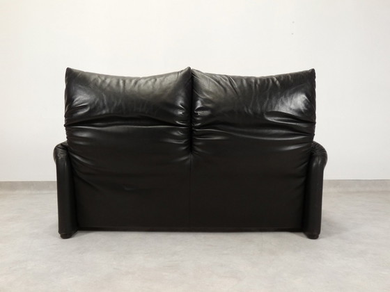 Image 1 of Set Of Cassina Maralunga 2-Seater - Black Leather