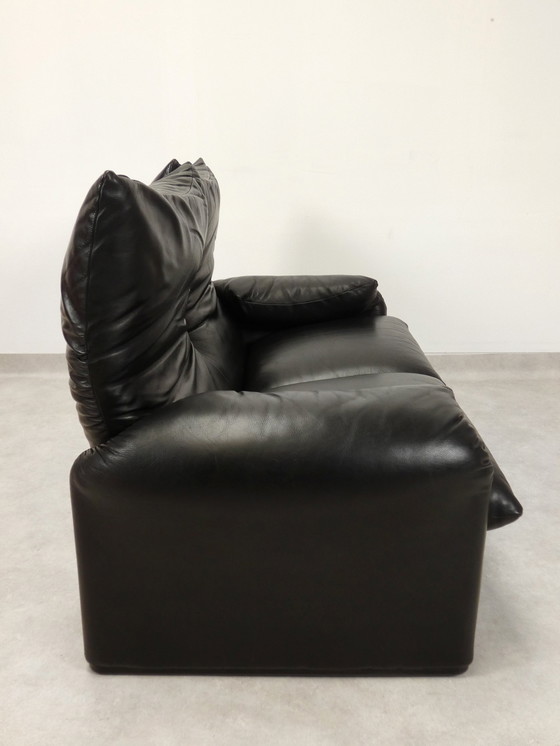 Image 1 of Set Of Cassina Maralunga 2-Seater - Black Leather