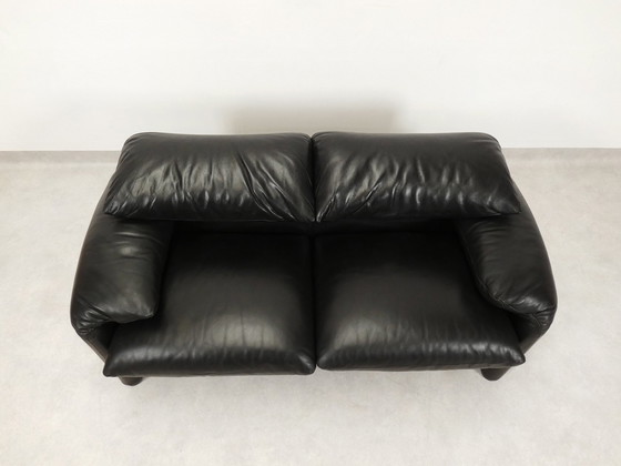 Image 1 of Set Of Cassina Maralunga 2-Seater - Black Leather