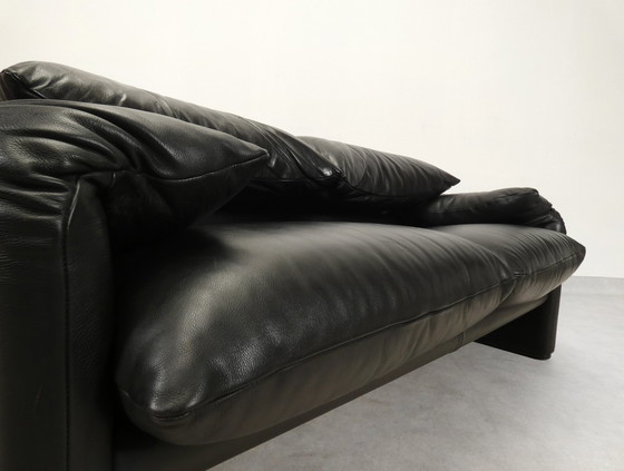 Image 1 of Set Of Cassina Maralunga 2-Seater - Black Leather