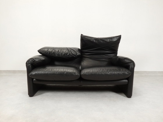 Image 1 of Set Of Cassina Maralunga 2-Seater - Black Leather