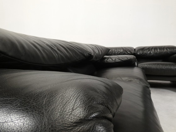 Image 1 of Set Of Cassina Maralunga 2-Seater - Black Leather