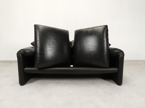 Image 1 of Set Of Cassina Maralunga 2-Seater - Black Leather