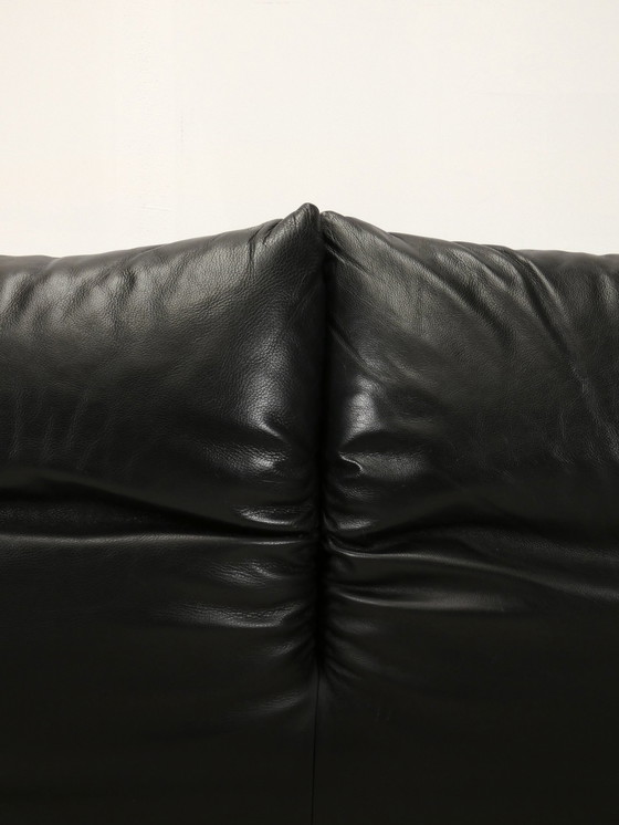 Image 1 of Set Of Cassina Maralunga 2-Seater - Black Leather