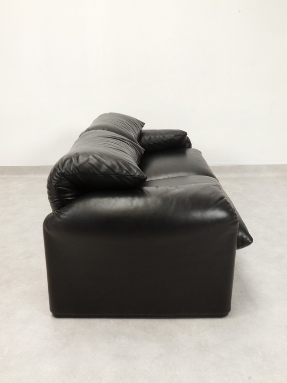 Image 1 of Set Of Cassina Maralunga 2-Seater - Black Leather