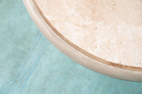 Image 1 of Table basse vintage en travertin Fedam 80s, table basse midmod