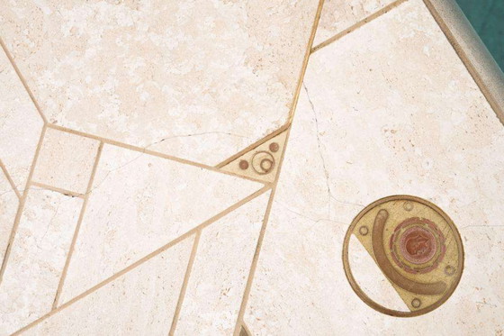 Image 1 of Table basse vintage en travertin Fedam 80s, table basse midmod