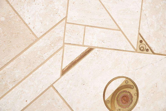 Image 1 of Table basse vintage en travertin Fedam 80s, table basse midmod