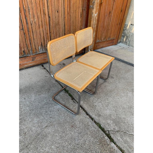 Pair of mid century Cesca chairs by Marcel Breuer