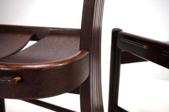 Image 1 of Set Of 3 Allmilmö Brutalist Dining Chairs Oak, 1980