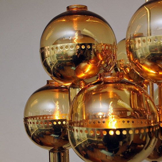 Image 1 of Lampadario vintage "T37212" in ottone lucidato di Hans-Agne Jakobsson, Svezia 1950