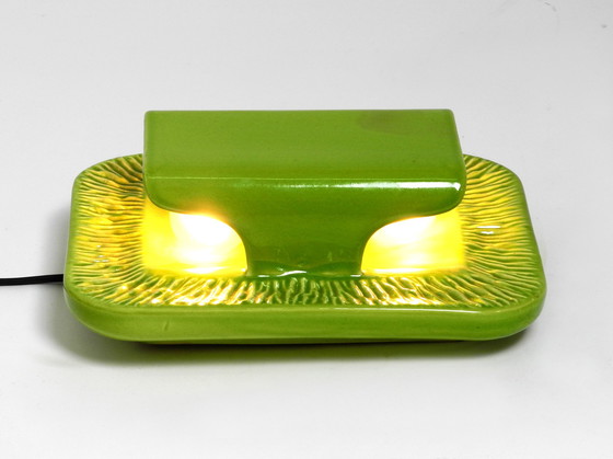 Image 1 of Pair of orange and green glazed 1960s ceramic wall lights by Kaiser Leuchten