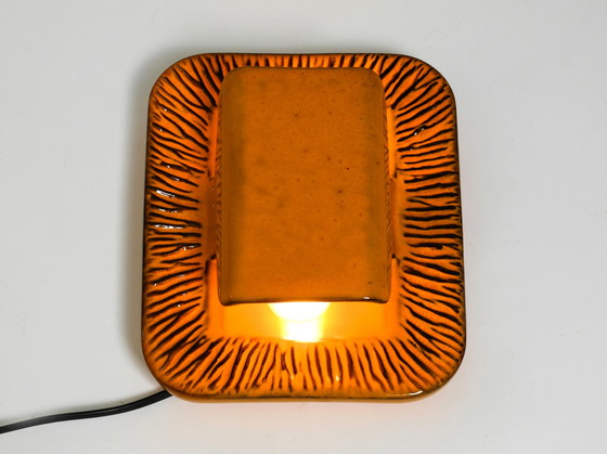 Image 1 of Pair of orange and green glazed 1960s ceramic wall lights by Kaiser Leuchten