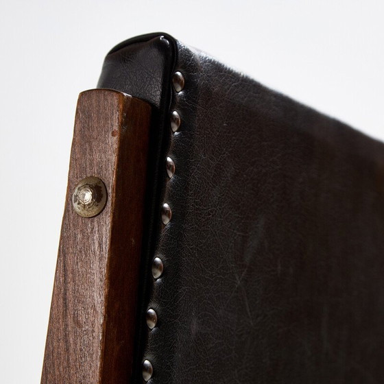 Image 1 of Vintage beech and imitation leather chair, 1970