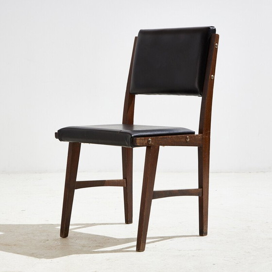 Image 1 of Vintage beech and imitation leather chair, 1970