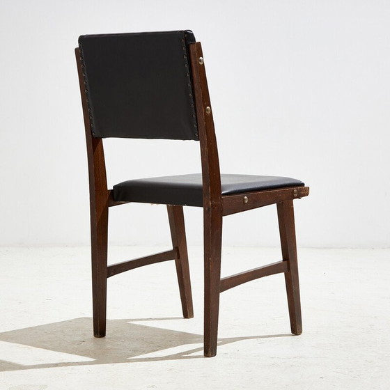 Image 1 of Vintage beech and imitation leather chair, 1970