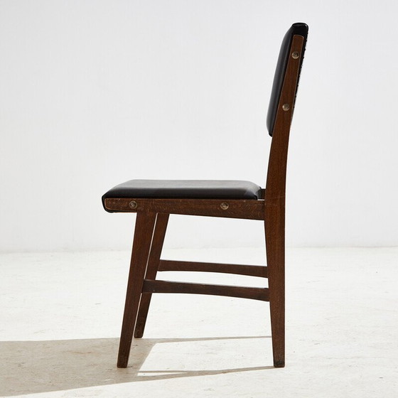Image 1 of Vintage beech and imitation leather chair, 1970