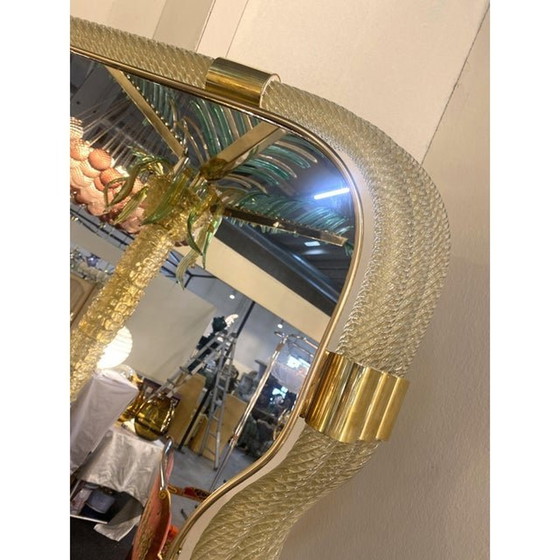 Image 1 of Contemporary "Torciglione" Murano Glass Wall Mirror