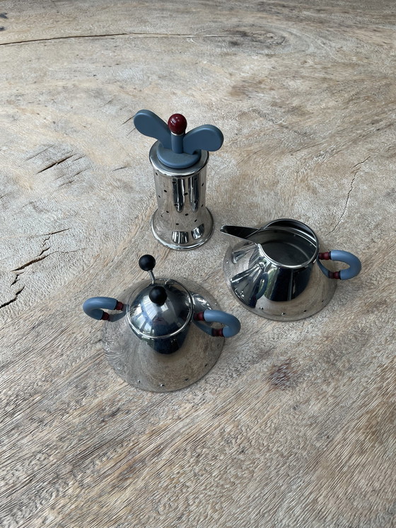 Image 1 of Alessi Michael Graves Sugar Bowl, Milk Jug And Pepper Mill