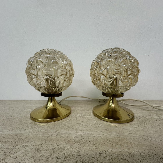 Image 1 of 2x Vintage bubble table lamp , 1970s