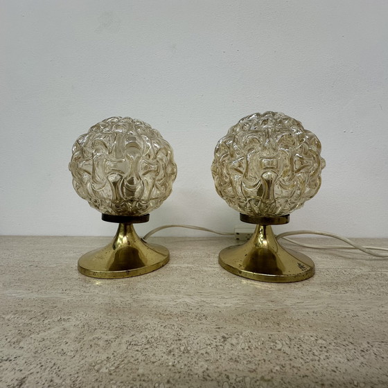 Image 1 of 2x Vintage bubble table lamp , 1970s