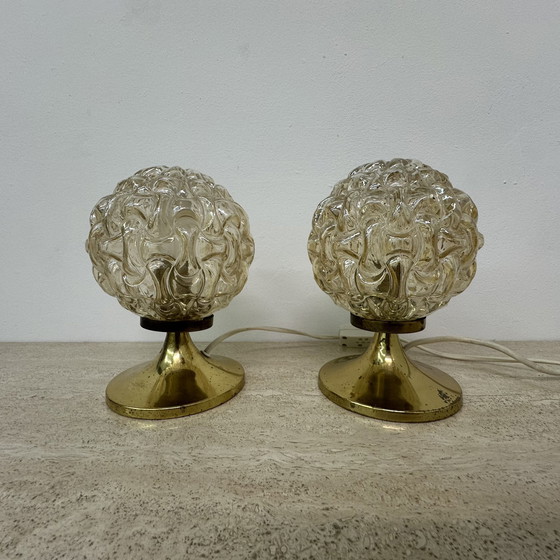 Image 1 of 2x Vintage bubble table lamp , 1970s