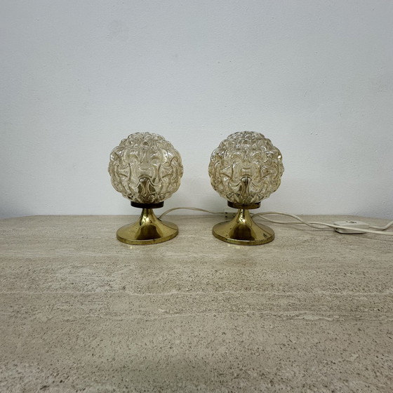 Image 1 of 2x Vintage bubble table lamp , 1970s