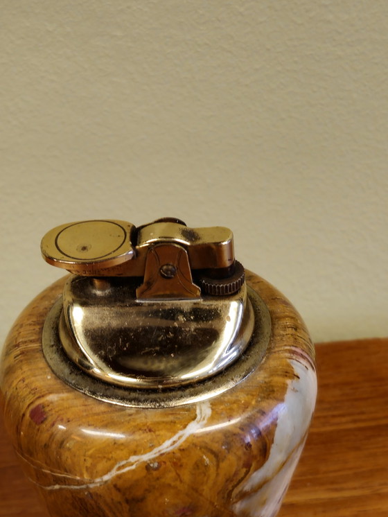 Image 1 of Accendino a gas vintage in onice, accendino da tavolo