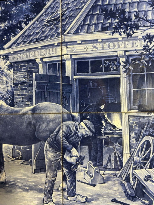 Nostalgic Scene Farrier With Horse