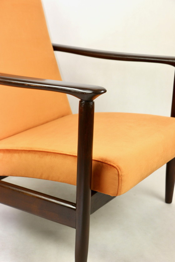 Image 1 of Gfm-142 Lounge Chair In Orange Velvet By Edmund Homa, 1970S - Set Of 2 Armchairs 