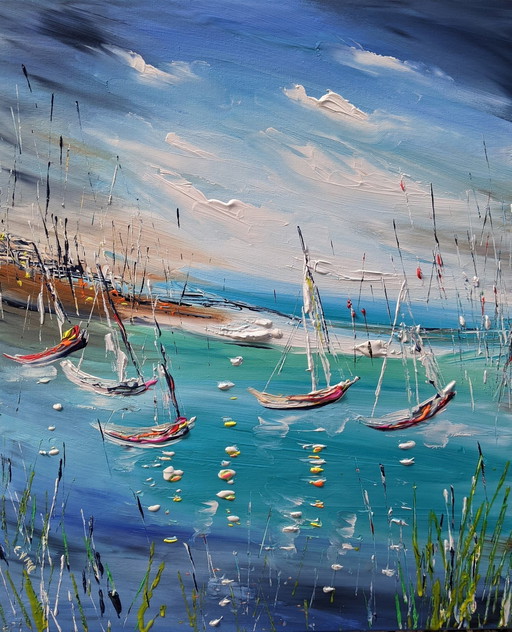 Artistic Painting - Evelina Vine - Abstract Boats