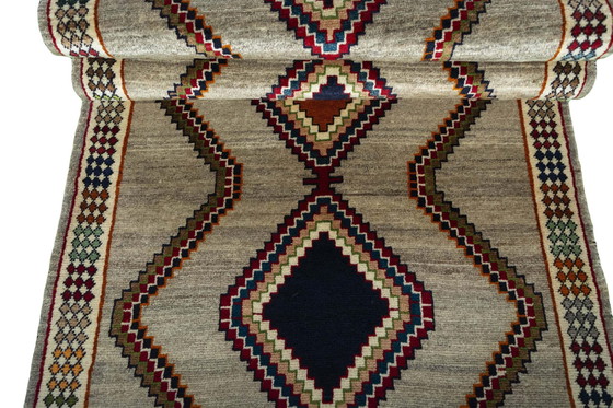 Image 1 of Hand-knotted Gabbeh nomadic oriental rug - 282 X 104 Cm