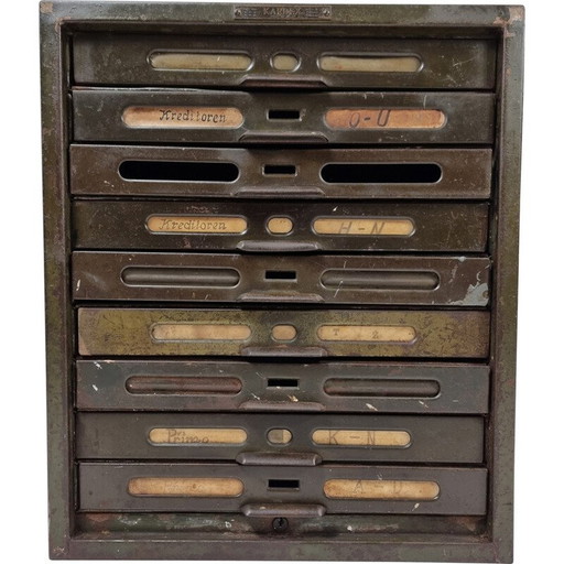 Archivador vintage de Kardex, años 60