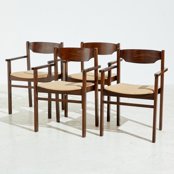 Image 1 of Vintage oakwood armchair with textile upholstery, 1990s
