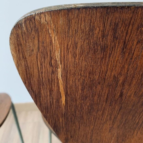 Image 1 of Pair of vintage 3107 bentwood chairs by Arne Jacobsen