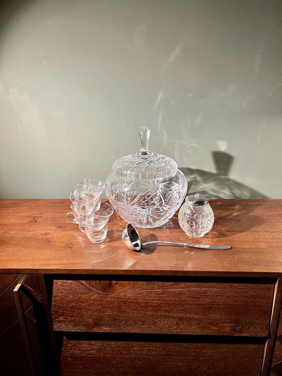 Image 1 of Mid - Century bowl set made of crystal glass