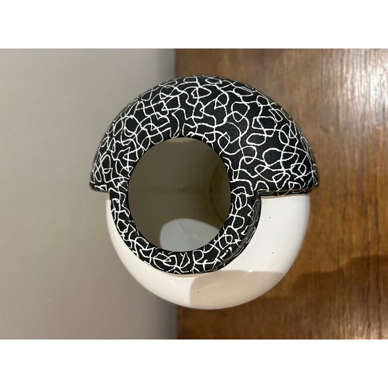 Image 1 of Vintage ceramic memphis vase, 1980