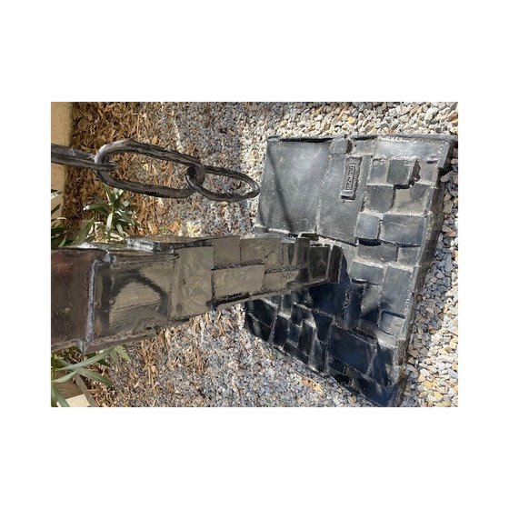 Image 1 of Totem vintage modernist sculpture by artist Michel Froment