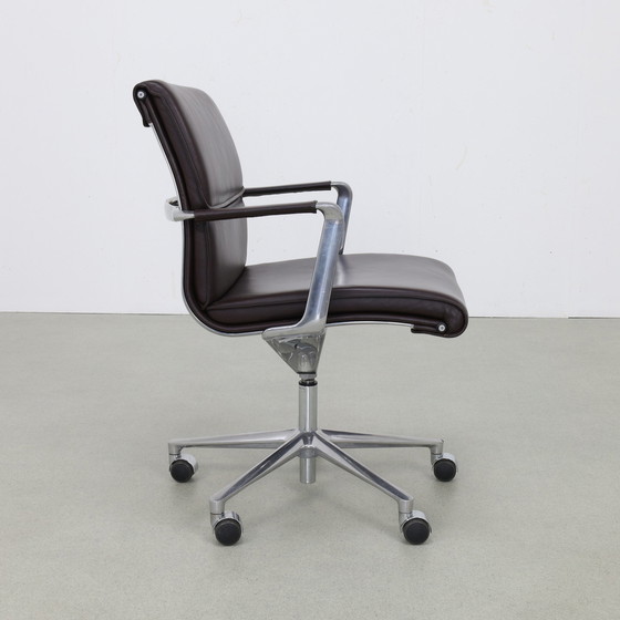 Image 1 of Office Chair in Leather and Aluminium by ICF Italy, 1990s