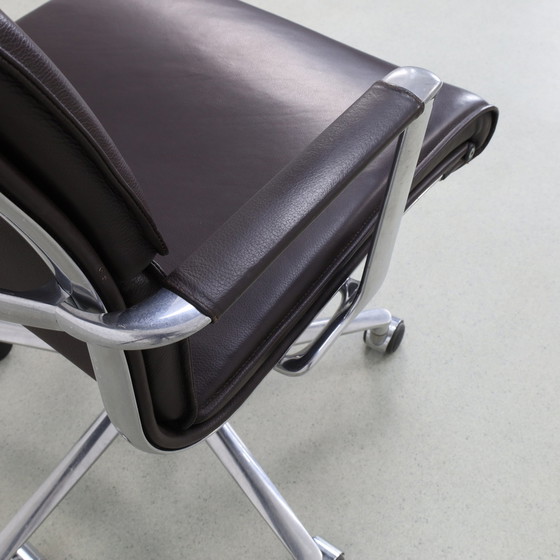 Image 1 of Office Chair in Leather and Aluminium by ICF Italy, 1990s