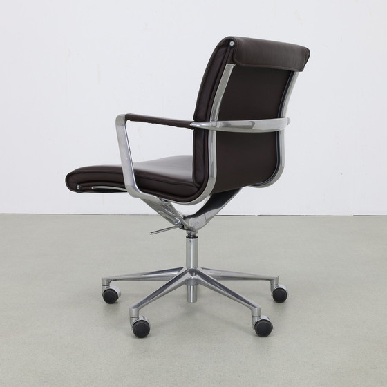 Image 1 of Office Chair in Leather and Aluminium by ICF Italy, 1990s