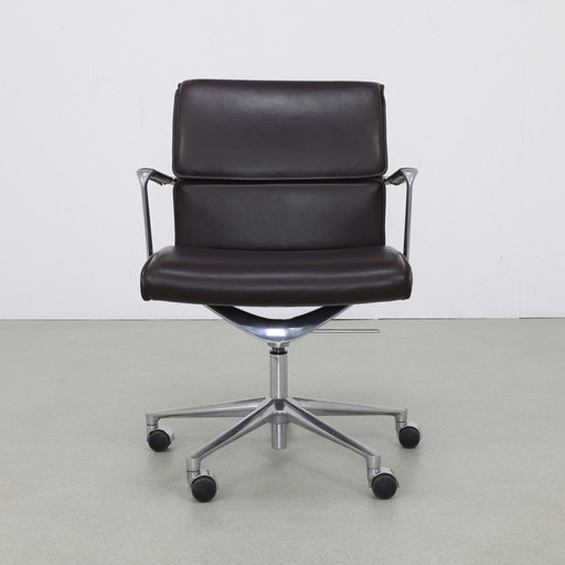 Office Chair in Leather and Aluminium by ICF Italy, 1990s