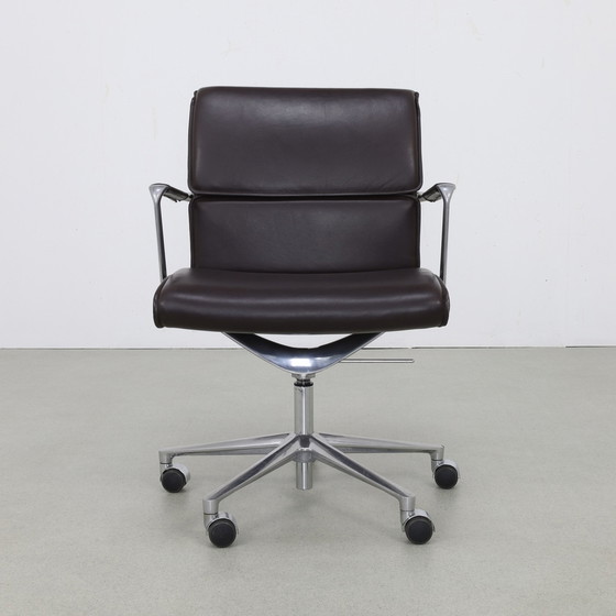 Image 1 of Office Chair in Leather and Aluminium by ICF Italy, 1990s