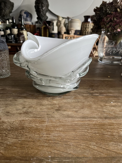 White Murano Bowl